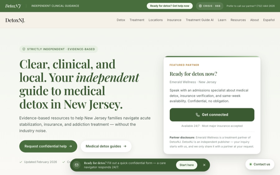 DetoxNJ.com — medical detox guide for New Jersey